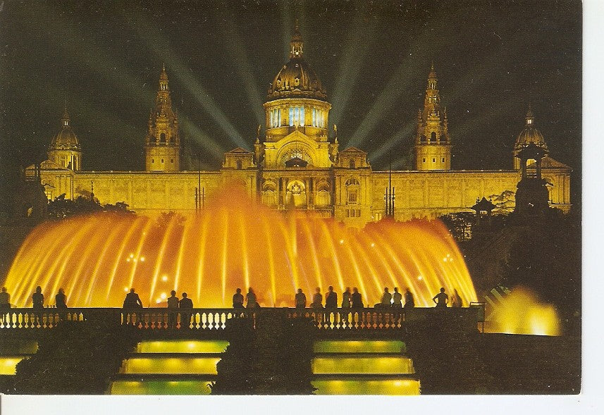 Postal 034914 : Barcelona. Parque de Montjuich. Fuente Monumental y Palacio Nacional de Arte