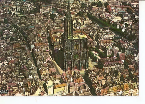 Postal 035018 : En avion sur Strasbourg. La Cathedrale
