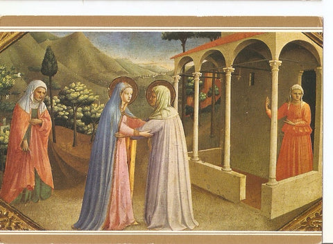 Postal 035173 : Fra Angelico. La Anunciacion. Fragmento Visitacion