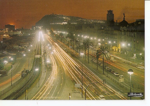 Postal 035203 : Barcelona. Paseo de Colon. Efecto nocturno