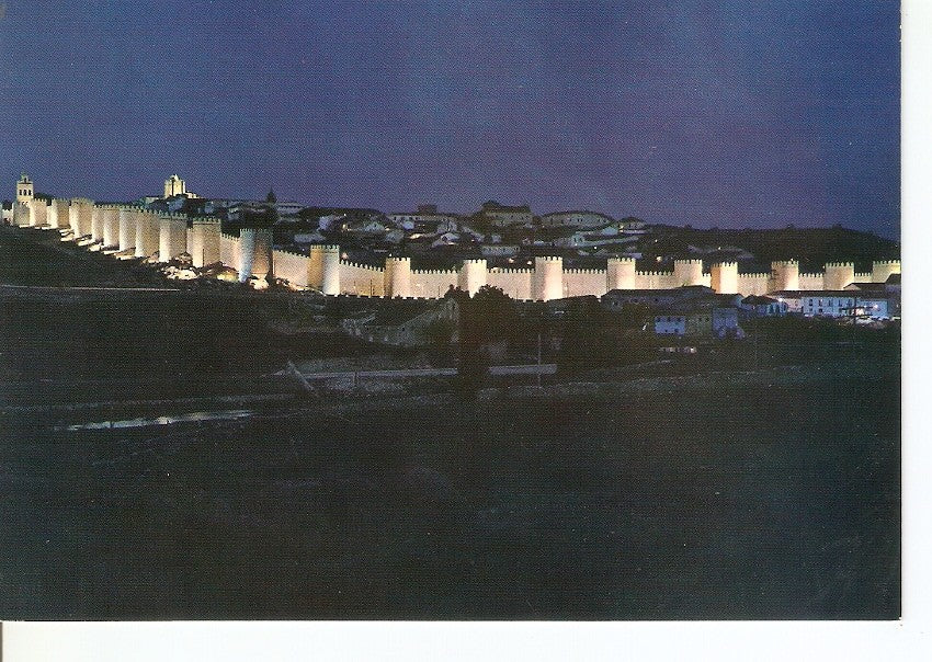 Postal 035213 : Avila. Vista nocturna