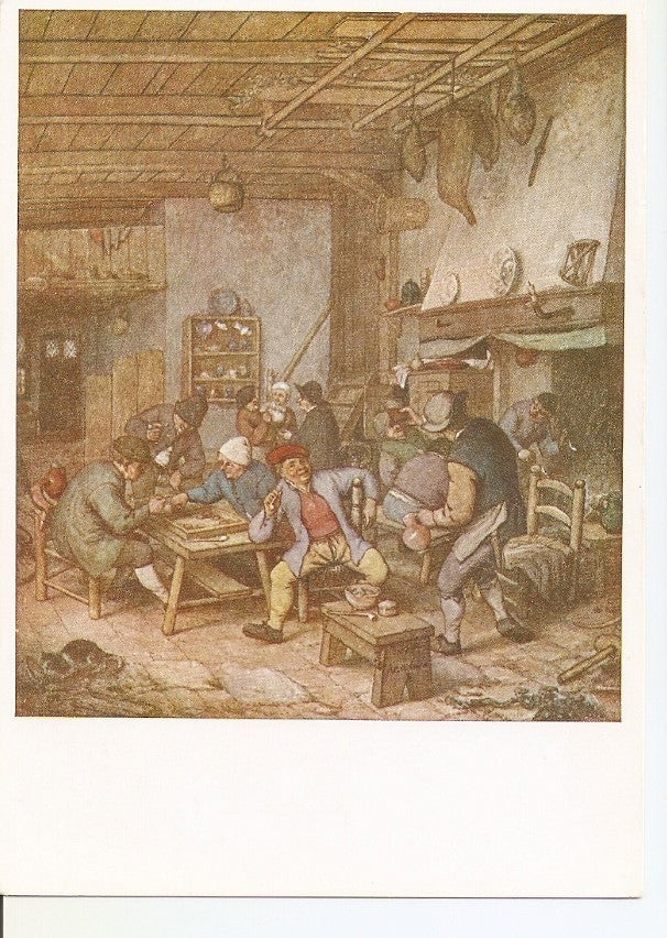 Postal 035253 : Adriaen Van Ostade: Tricktrackspieler in einer Hollandischen Wirtsstube