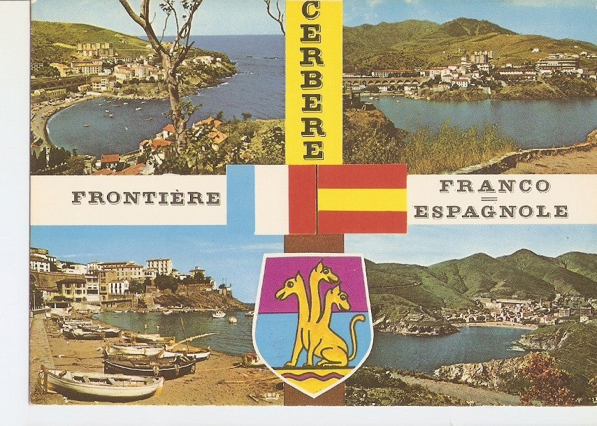 Postal 035256 : Cote Catalane. A la frontiere Franco-Espagnole Cerbere et Port Bou