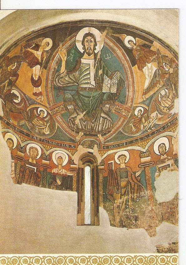 Postal 035302 : Decoracion mural del abside mayor de la Iglesia de Sant Climent de Taull (Lerida). Siglo XII