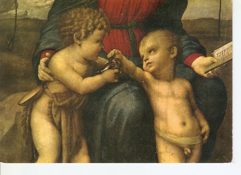 Postal 035336 : Firenze - Galleria Uffizi. Madonna with the Goldfinch (detail)