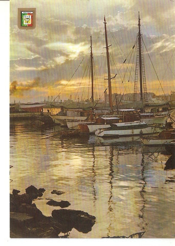 Postal 035348 : Malaga (Costa del Sol). Atardecer en el Puerto