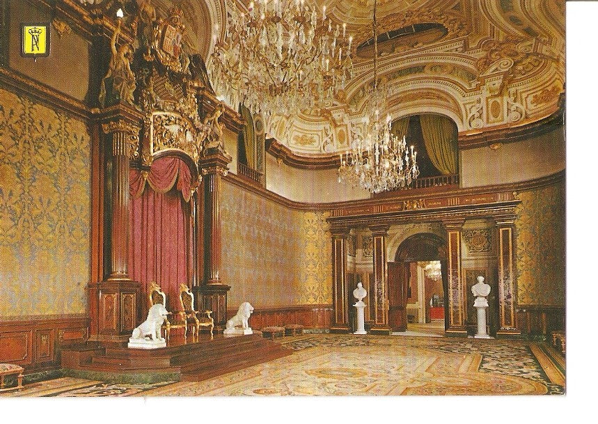 Postal 035392 : Barcelona. Palacio Real de Pedralbes. Salon del trono