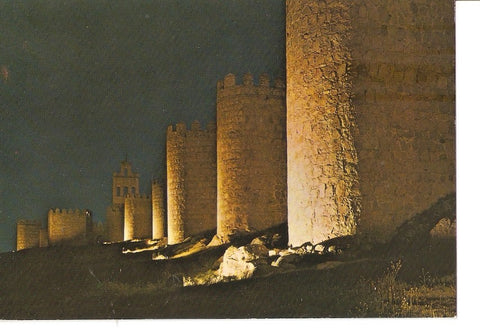 Postal 035443 : Avila. Aspecto nocturno de las murallas