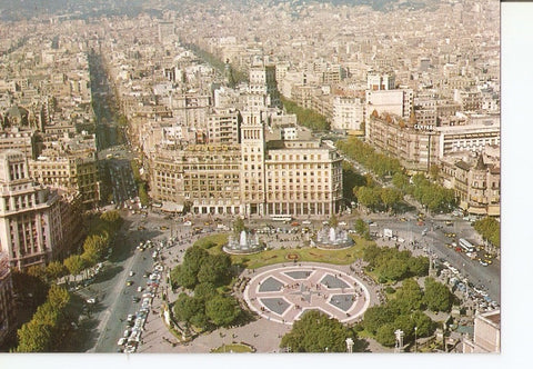 Postal 035464 : Barcelona vista en Helicoptero. Plaza de Cataluña