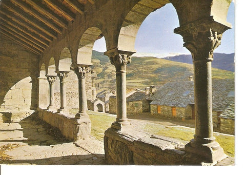 Postal 035487 : Caralps (Gerona). Portico de la Iglesia romanica siglo X