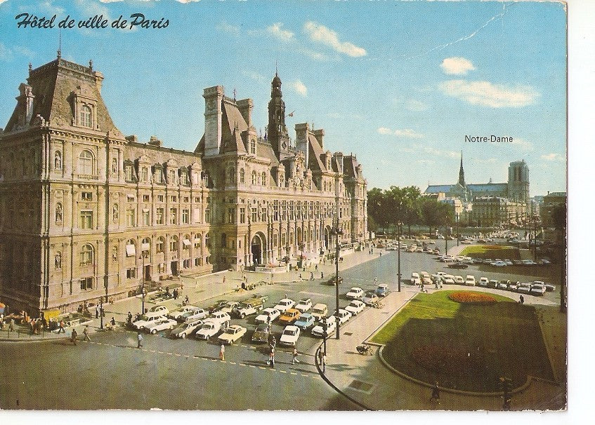 Postal 035495 : Paris. Lhotel de ville avec Notre-Dame