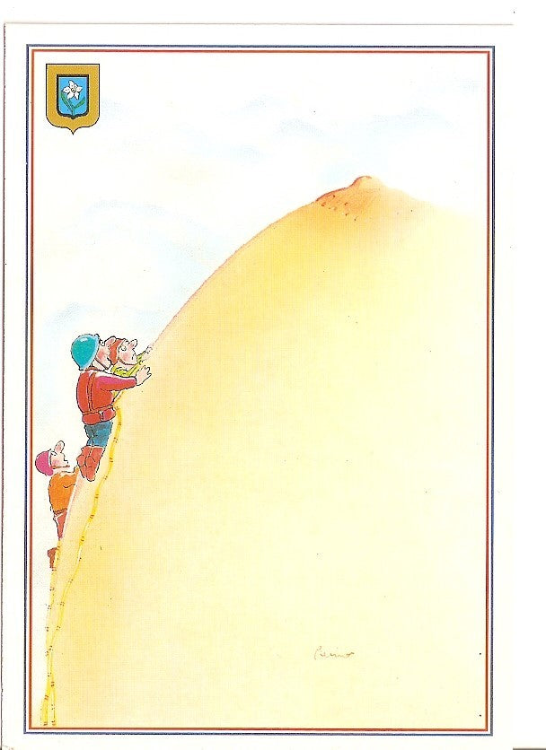 Postal 035522 : Dibujo de hombres reptando