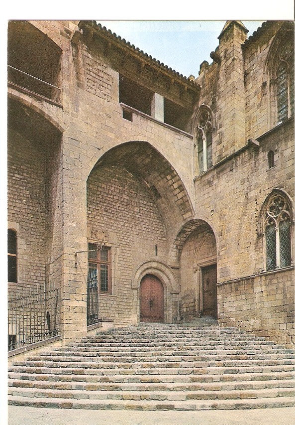 Postal 035538 : Barcelona. Barrio Gotico. Entrada al antiguo Palacio Real - Plaza del Rey