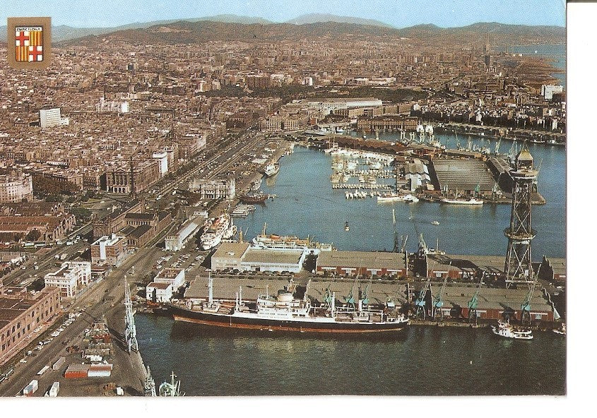 Postal 035542 : Barcelona. Puerto. Vista aerea