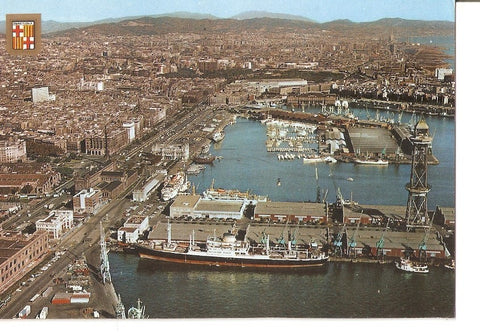 Postal 035542 : Barcelona. Puerto. Vista aerea