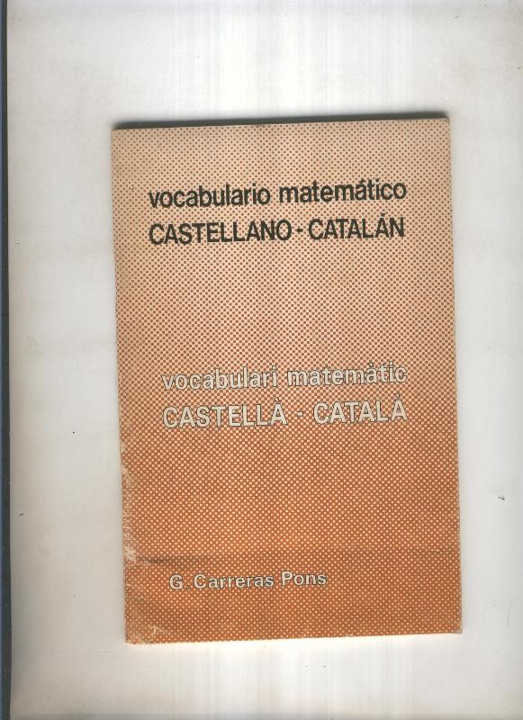 Vocabulario matematico castellano-catalan