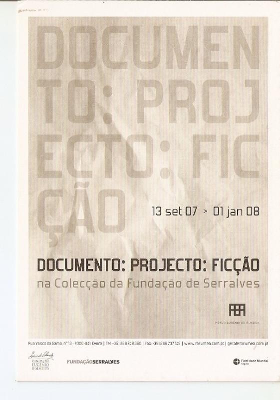 Postal 034344 : Documento: Projecto: Ficcao na Coleccao da Fundaçao Serralves