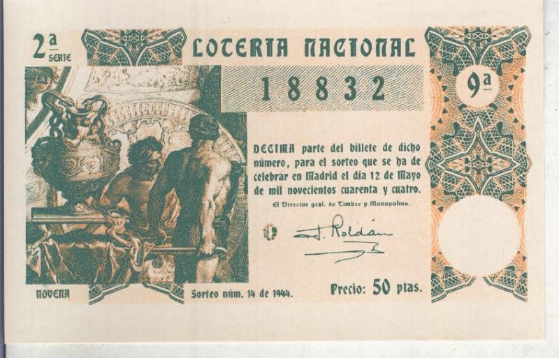 Postal 013686: Primer premio de la loteria nacional del 12.05.1944