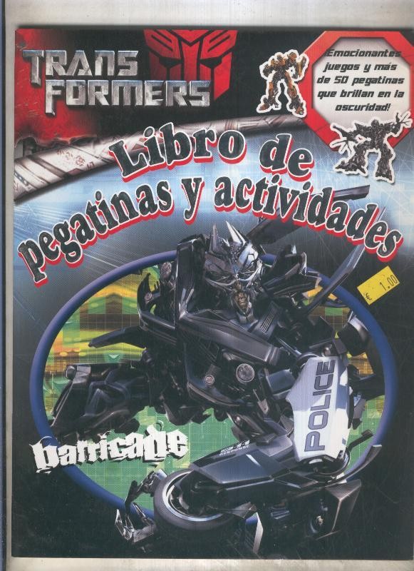 Transformers libro de pegatinas y actividades (numerado 1 en interior cubierta)