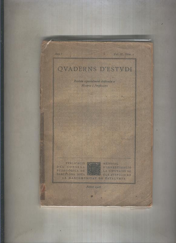 Quaderns d,estudi vol II numero 1 (aviejada)