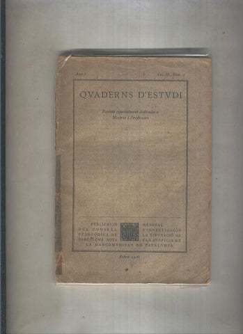 Quaderns d,estudi vol II numero 1 (aviejada)