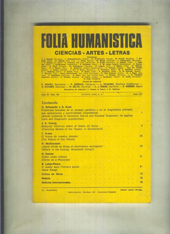 Folia Humanistica tomo XV numero 169