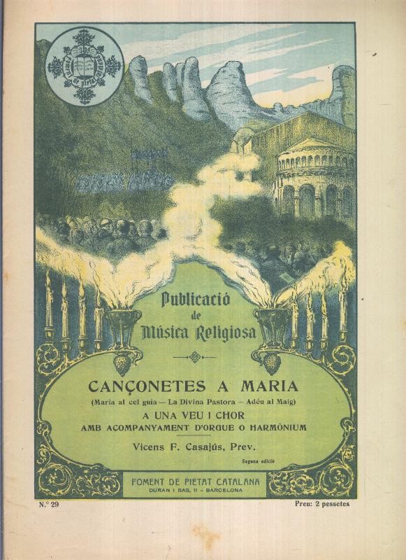 Publicacio de Musica Religiosa: Cançonetes a Maria