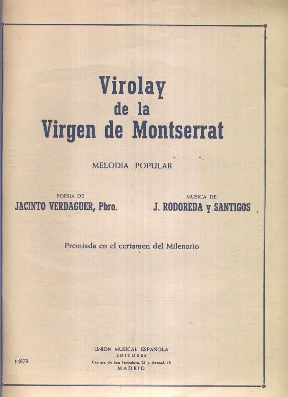 Virolay de la Virgen de Montserrat (letra color azul)