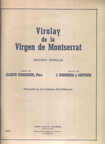 Virolay de la Virgen de Montserrat (letra color azul)