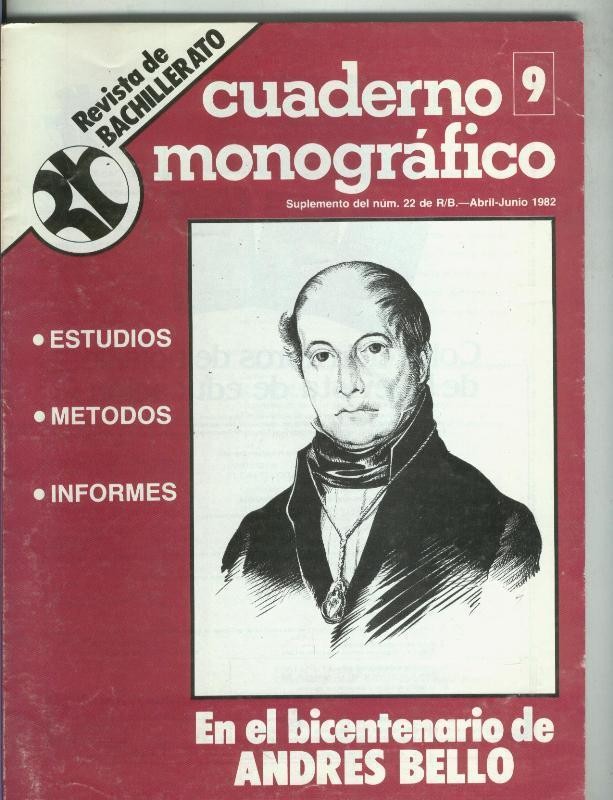 Revista de Bachillerato cuaderno monografico numero 09: Andres Bello