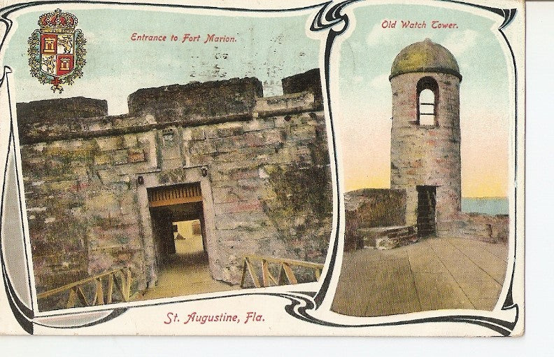 Postal 035659 : St. Augustine Fla. Entrance to Fort Marion Old Watch Tower