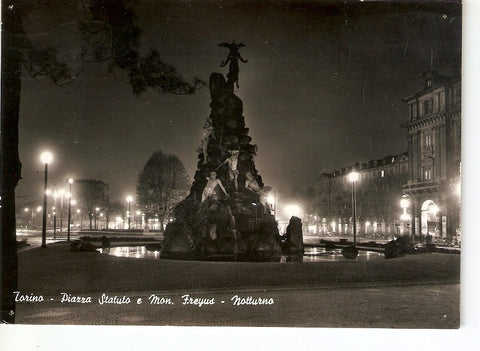 Postal 035690 : Torino. Statuto Square and Frejus Monument (by night)