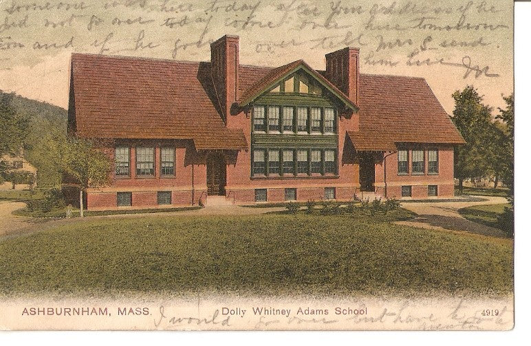Postal 035707 : Ashburnham Mass. Dolly Whitney Adams School