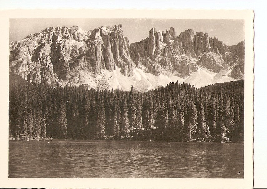 Postal 035835 : Lago di Carezza Dolomiti. Karersee gegen Latemar - Dolomiten