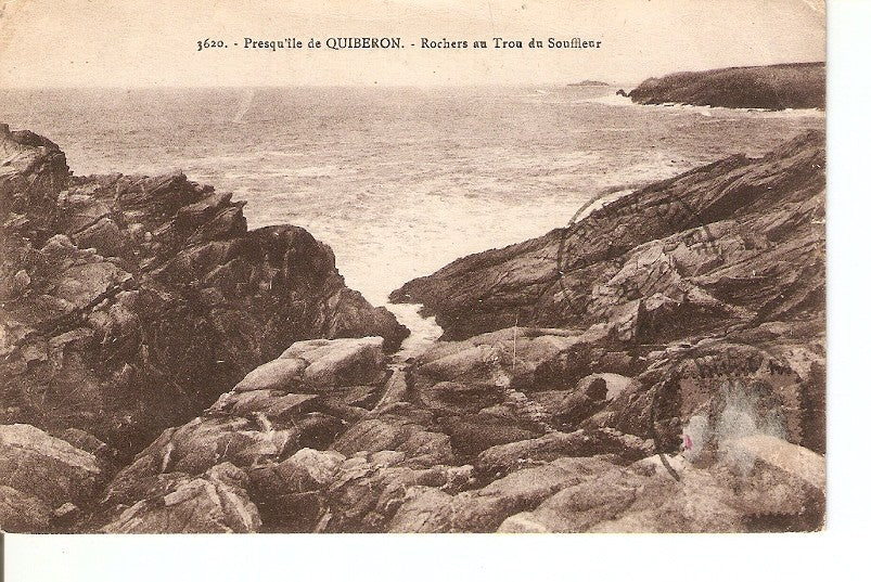 Postal 036013 : Presquîle de Quiberon - Rochers au Trou du Souffleur