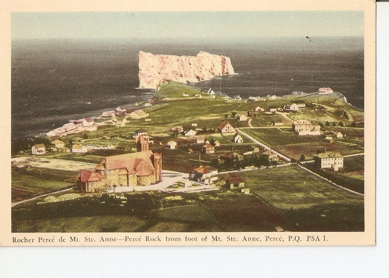 Postal 036021 : Rocher Perce de Mt. Ste. Anne-Perce Rock from of Mt. Ste. Anne Perce P.Q. PSA 1