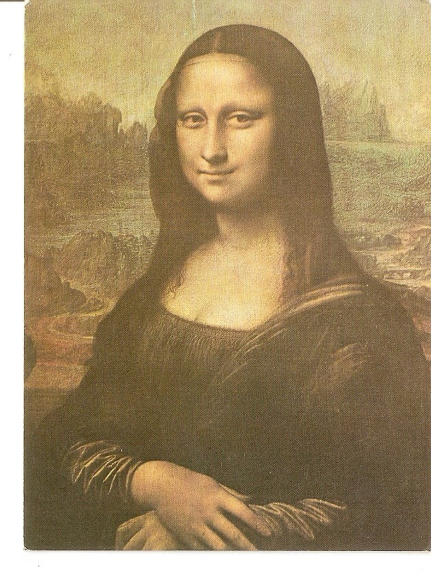 Postal 036030 : Mona Lisa (detail). Leonardo da Vinci. Louvre Paris