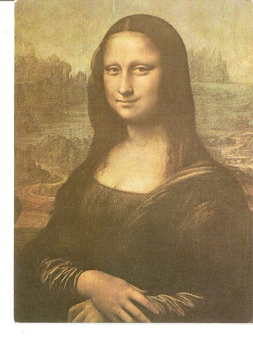 Postal 036030 : Mona Lisa (detail). Leonardo da Vinci. Louvre Paris