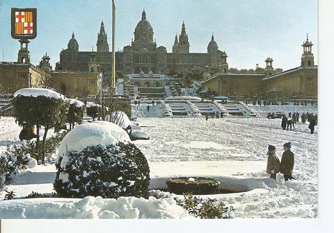 Postal 036106 : Barcelona. Nevada. Fuente Monumental y Palacio Nacional de Montjuich