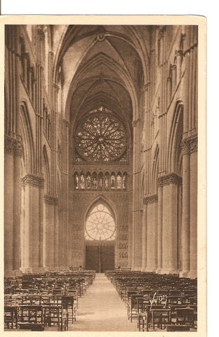 Postal 036168 : La Douce France. Reims (Marne). La Cathedrale - La Nef et la Rosace