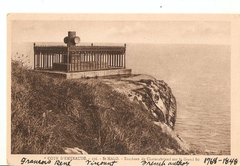 Postal 036235 : Cote dEmeraude St. Malo - Tombeau de Chateaubriand sur le Grand Be