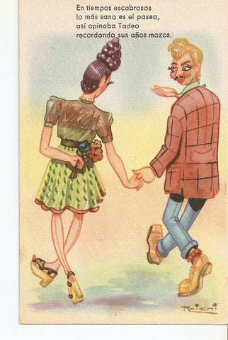 Postal 036396 : Caricatura pareja