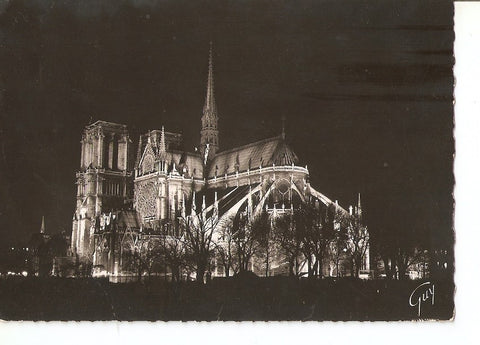 Postal 036412 : Paris et sers Marveilles. Vue prise la nuit de la rive gauche sur la Cathedrale Notre-Dame
