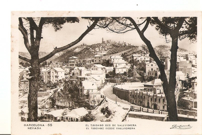 Postal 036526 : Barcelona nevada. El tibidabo des de Valldivrera