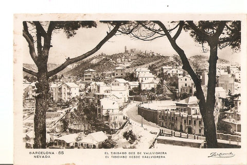 Postal 036526 : Barcelona nevada. El tibidabo des de Valldivrera