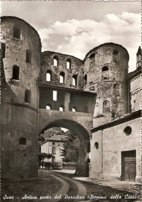 Postal 036572 : Susa - Antica porta del Paradiso (Stemma della Citta)