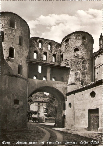 Postal 036572 : Susa - Antica porta del Paradiso (Stemma della Citta)