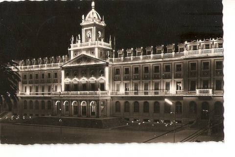 Postal 036621 : El Ferrol del Caudillo. Fachada Ayuntamiento iluminada