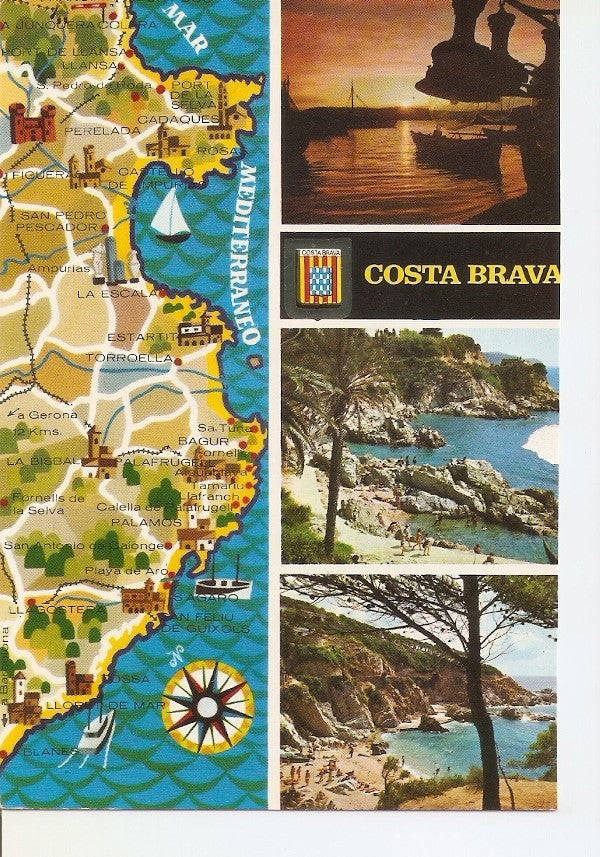 Postal 036717 : Costa Brava. Atarecer en el Puerto. Acantilados