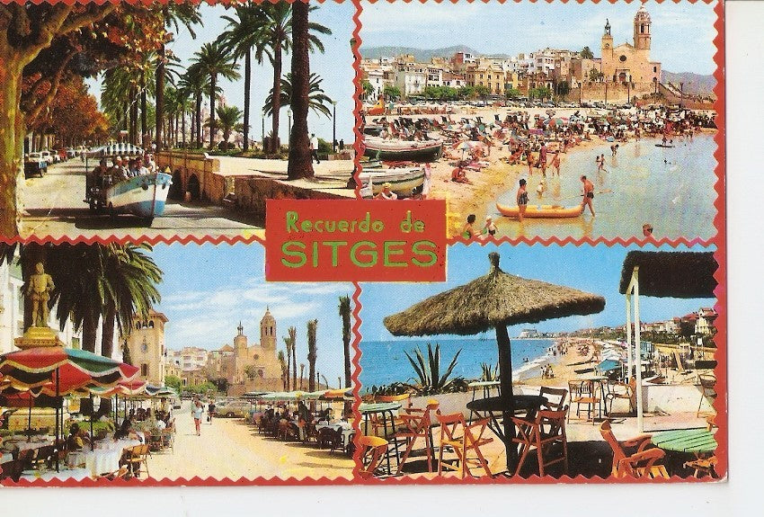 Postal 036724 : Sitges (Playa de Oro). La guapa del mar catalan